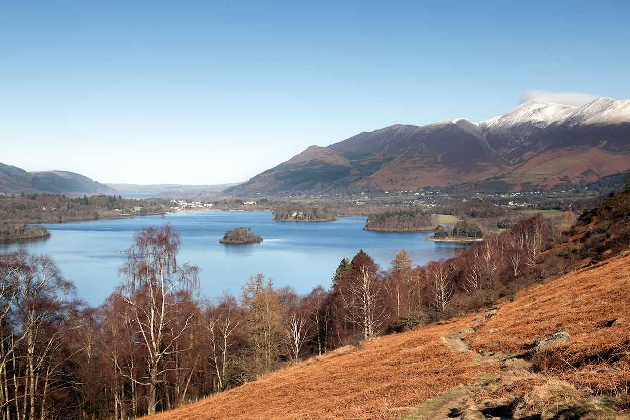 View of Lake District explored by car