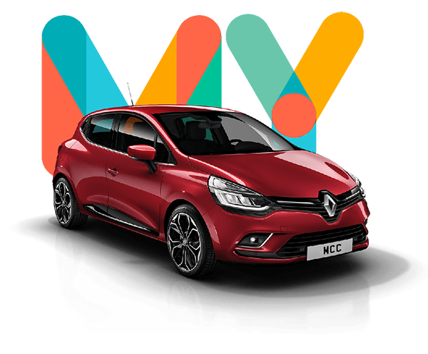 Colourful my car credit behind red Renault purchased using poor credit car loan