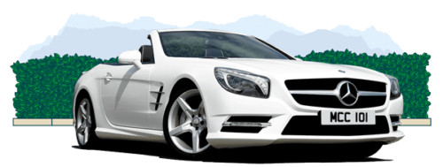 White Mercedes coupe bought on conditional sale finance