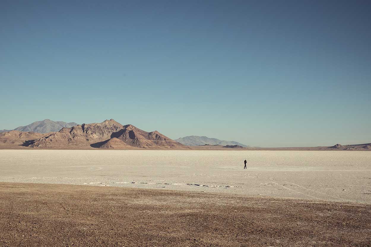 Bonneville Salt Flats where bluebird achieved land speed record