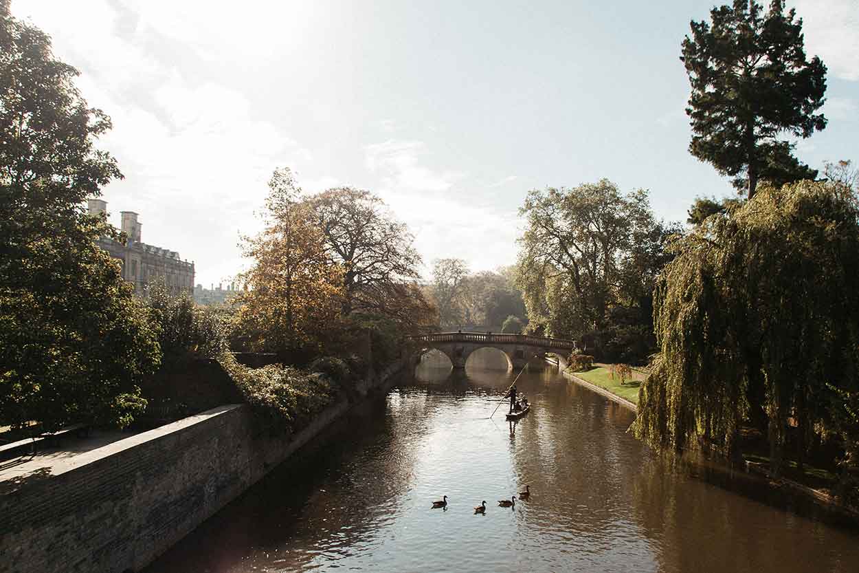 punting on river cam in cambridge for uk staycation