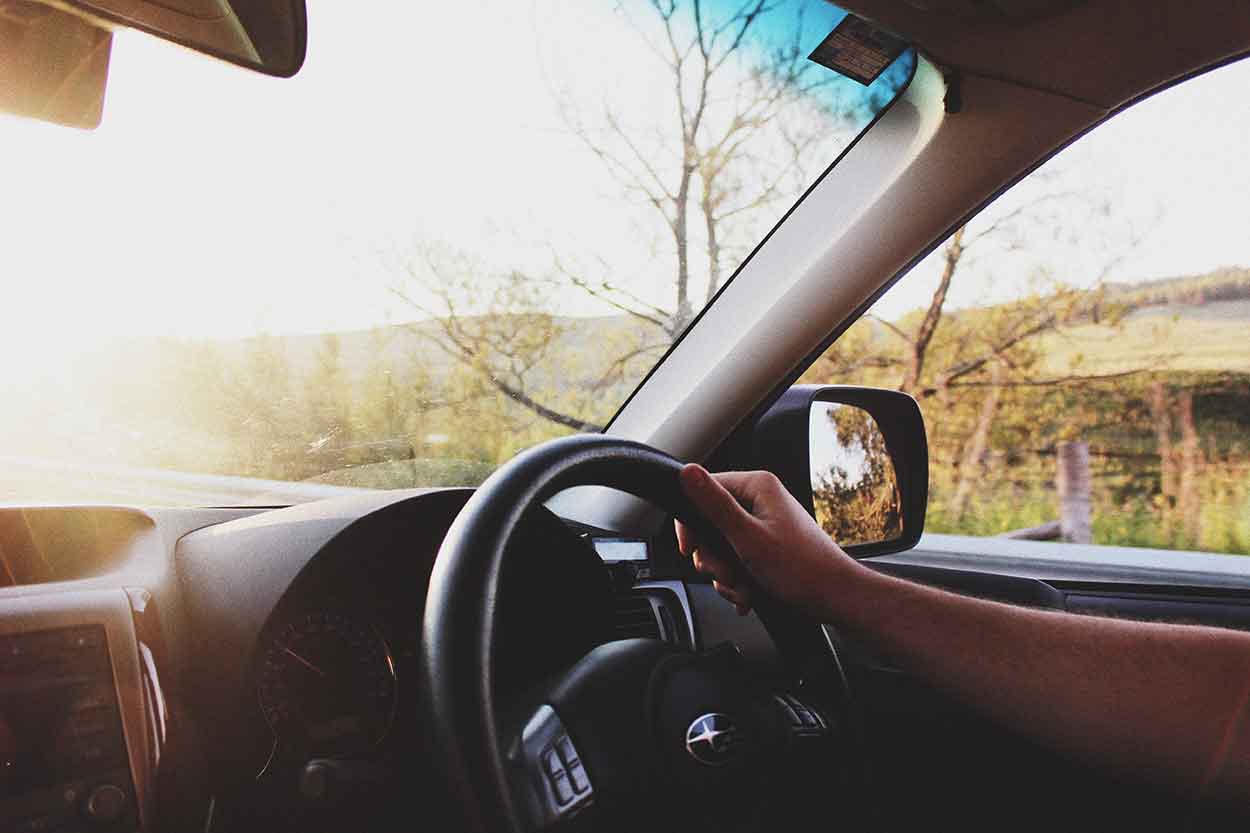 steering wheel of someone driving after lockdown