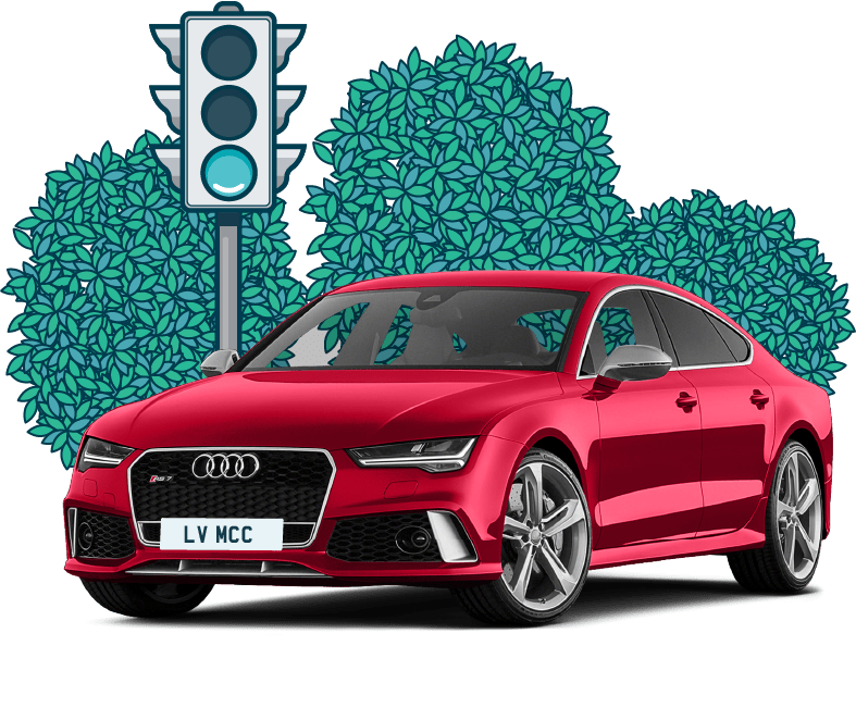 A red used Audi purchased on finance