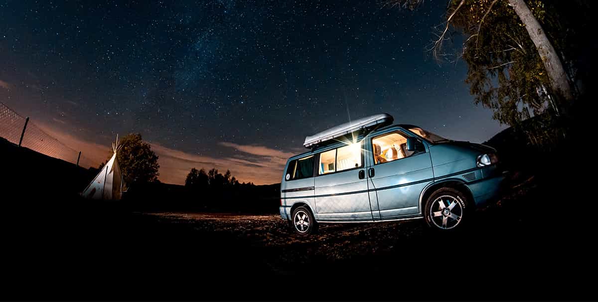 campervan at night bought on finance