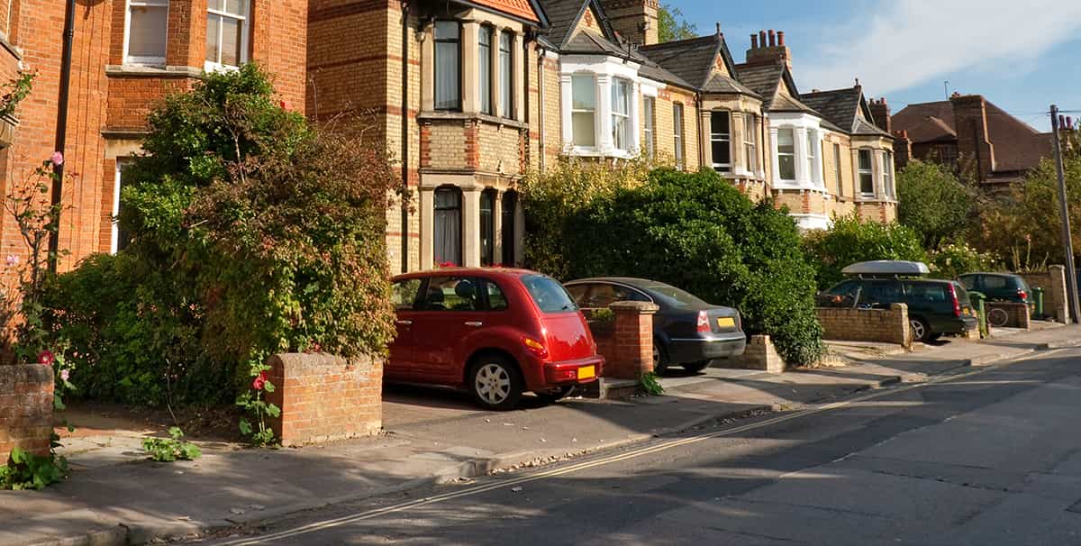 Red car off the road after confirming how to sorn your car