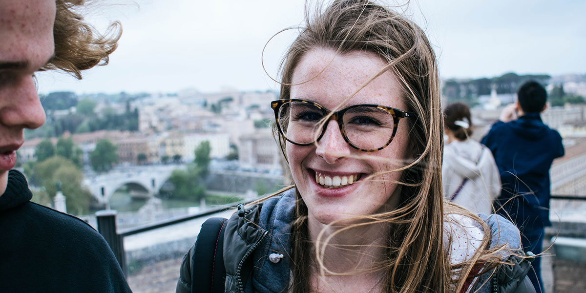 Young woman with glasses