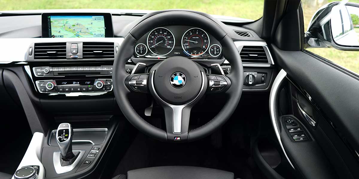 Inside of a BMW car