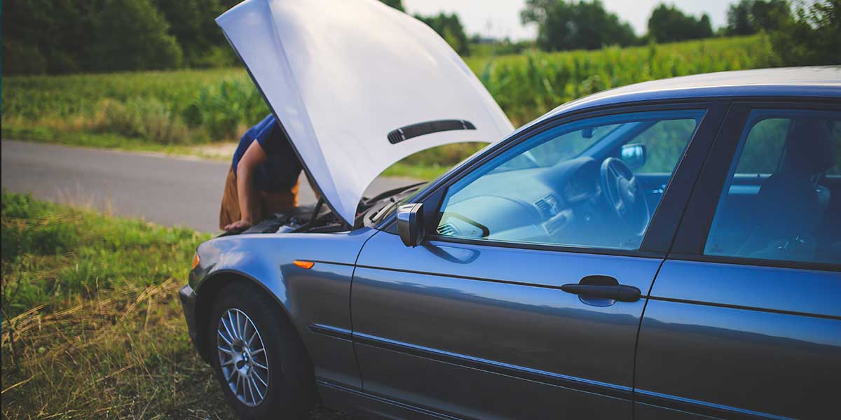 BMW broken down by the road