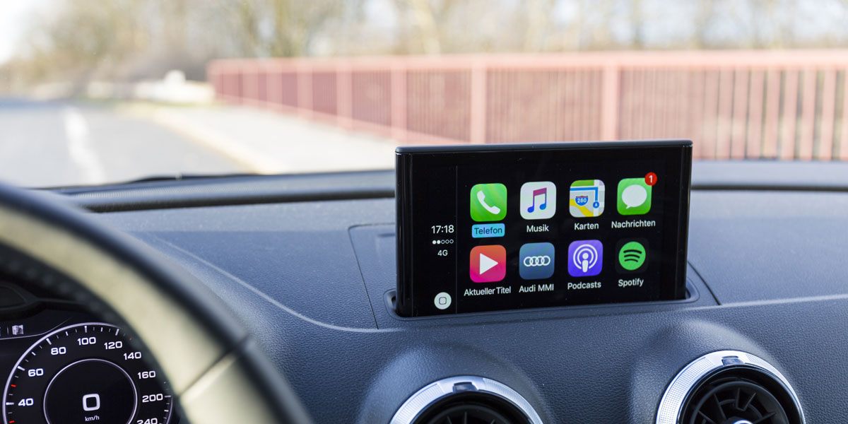 Apple CarPlay system in an Audi