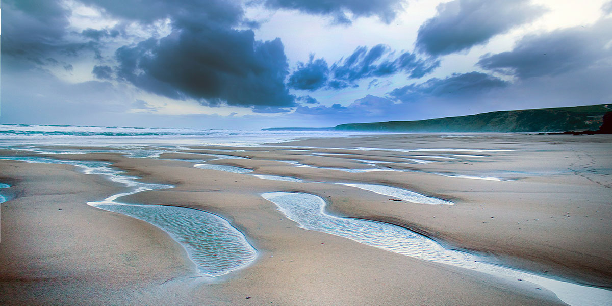 Cornwall beach at low tide