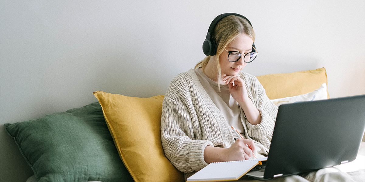 Woman working from home