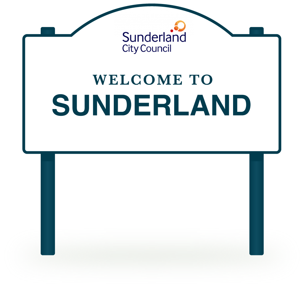 Welcome to Sunderland road sign