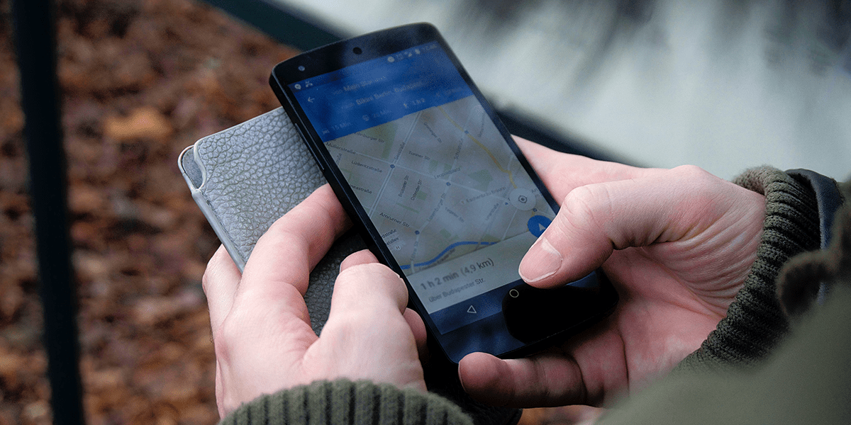 Maps app open on a phone